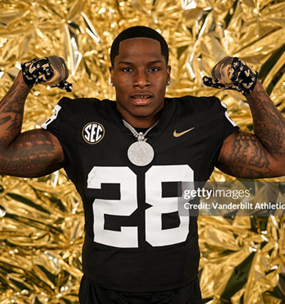 Vanderbilt Commodores #28 Sedrick Alexander Black White Football Jersey 