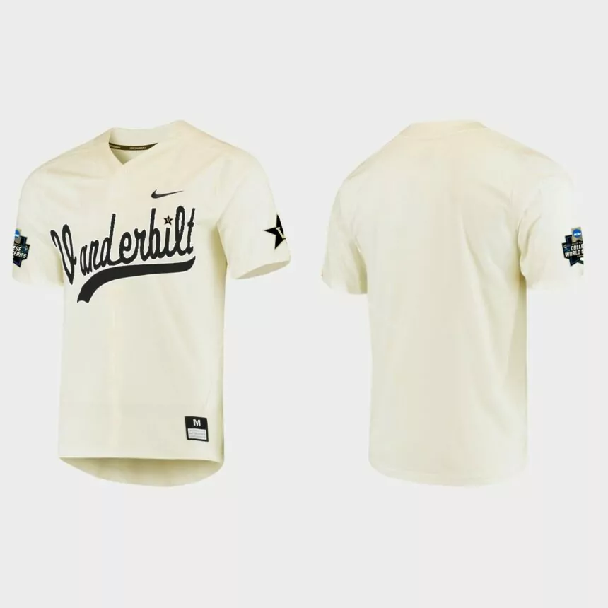 Vanderbilt Commodores College World Series Baseball Jersey – Cream
