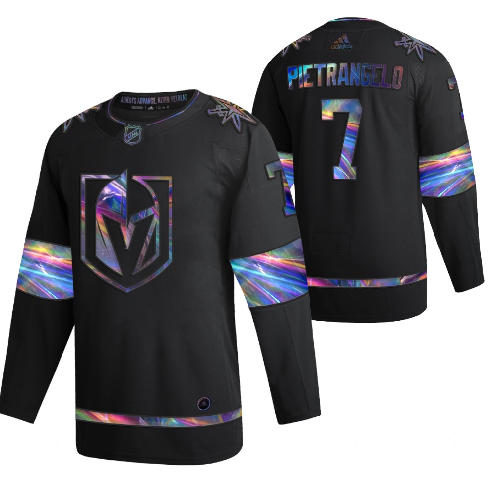 Vegas Golden Knights Alex Pietrangelo Black 2020-21 Iridescent Holographic Collection Authentic Jersey