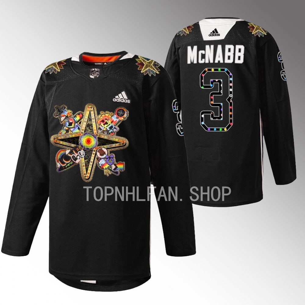 Vegas Golden Knights Brayden McNabb 2023 Pride Knight Black Warmups Jersey
