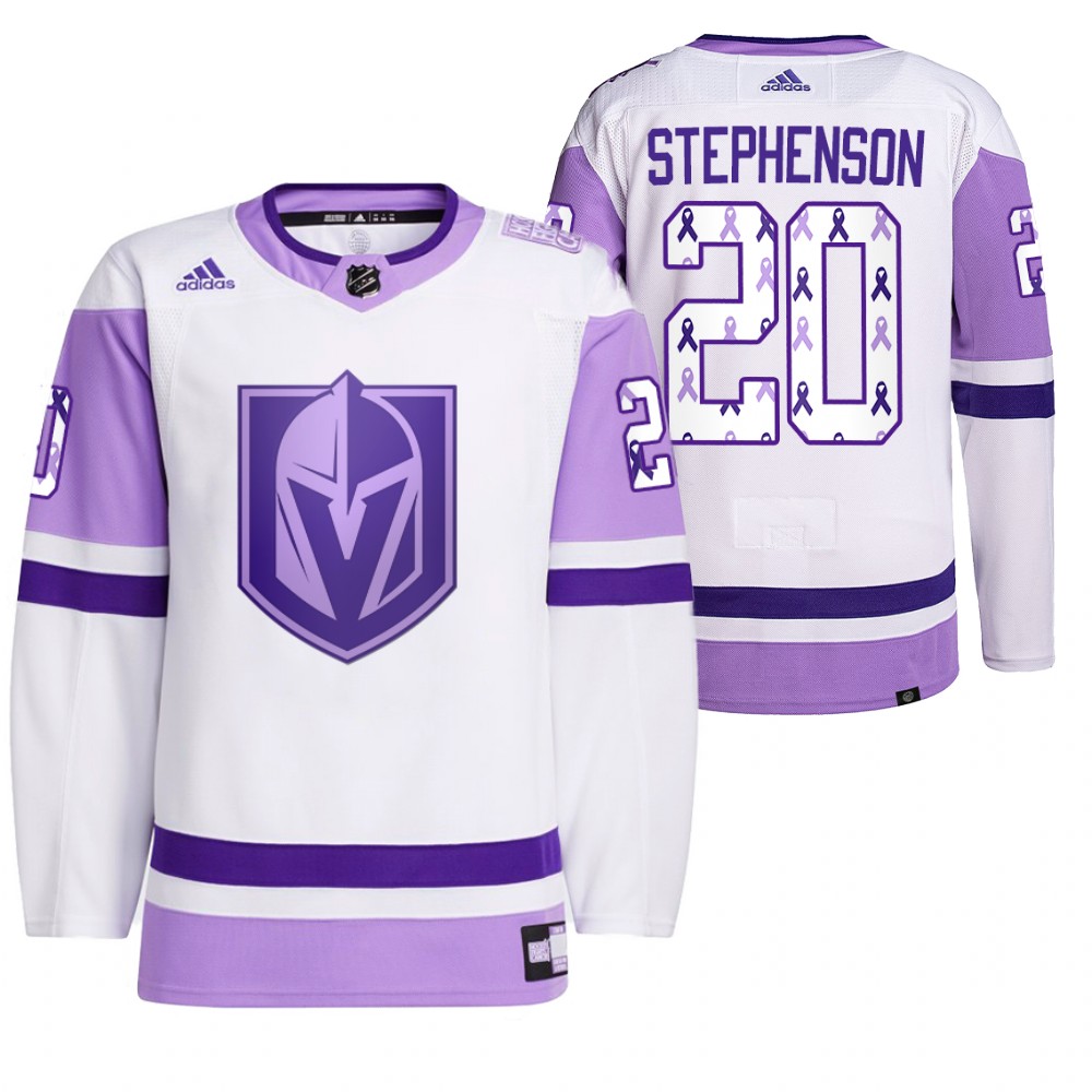 Vegas Golden Knights Chandler Stephenson 2021 HockeyFightsCancer White Primegreen Jersey