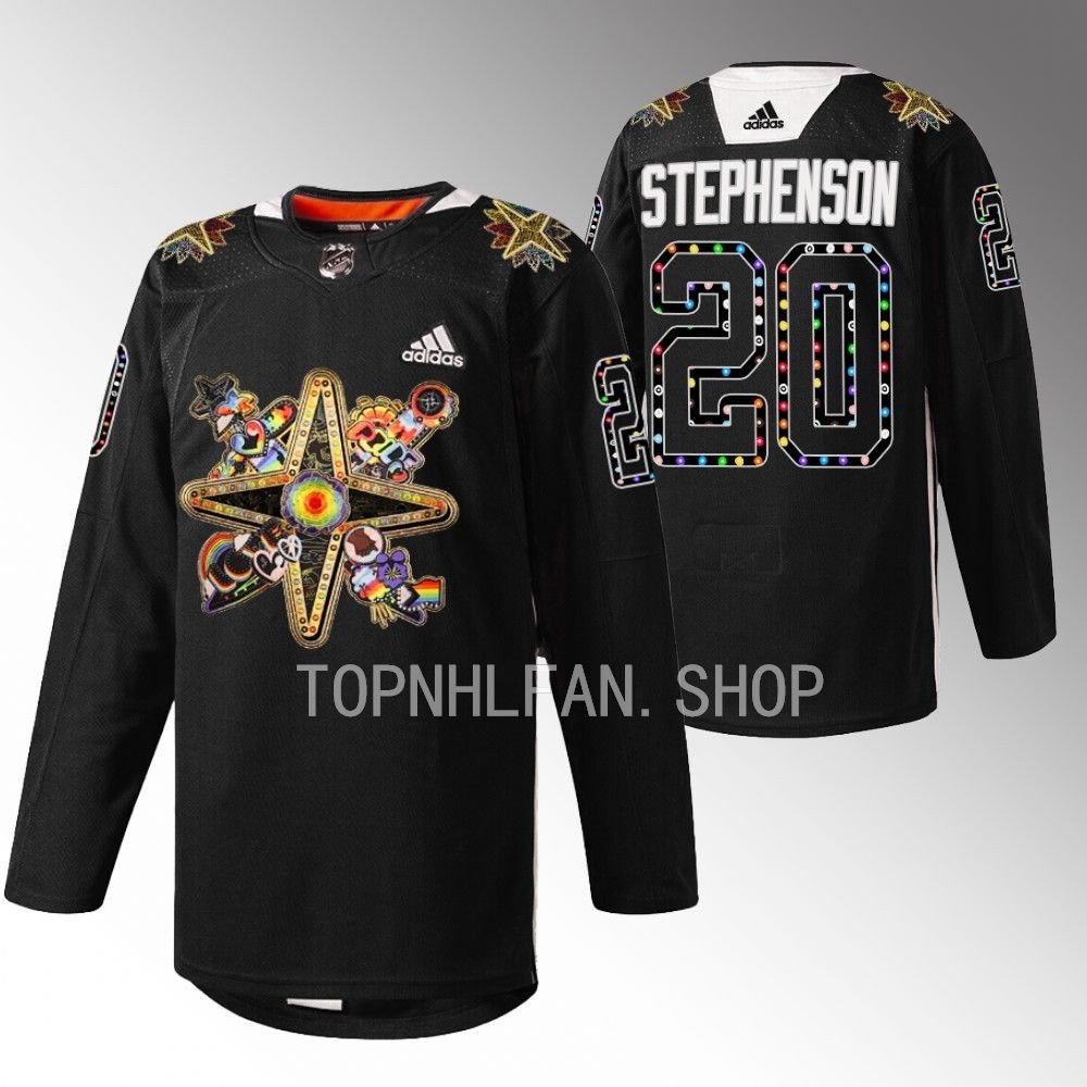 Vegas Golden Knights Chandler Stephenson 2023 Pride Knight Black Warmups Jersey