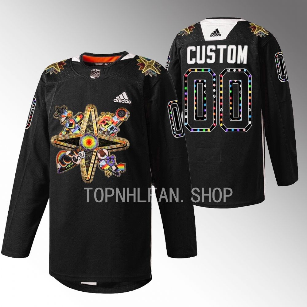 Vegas Golden Knights Custom 2023 Pride Knight Black Warmups Jersey