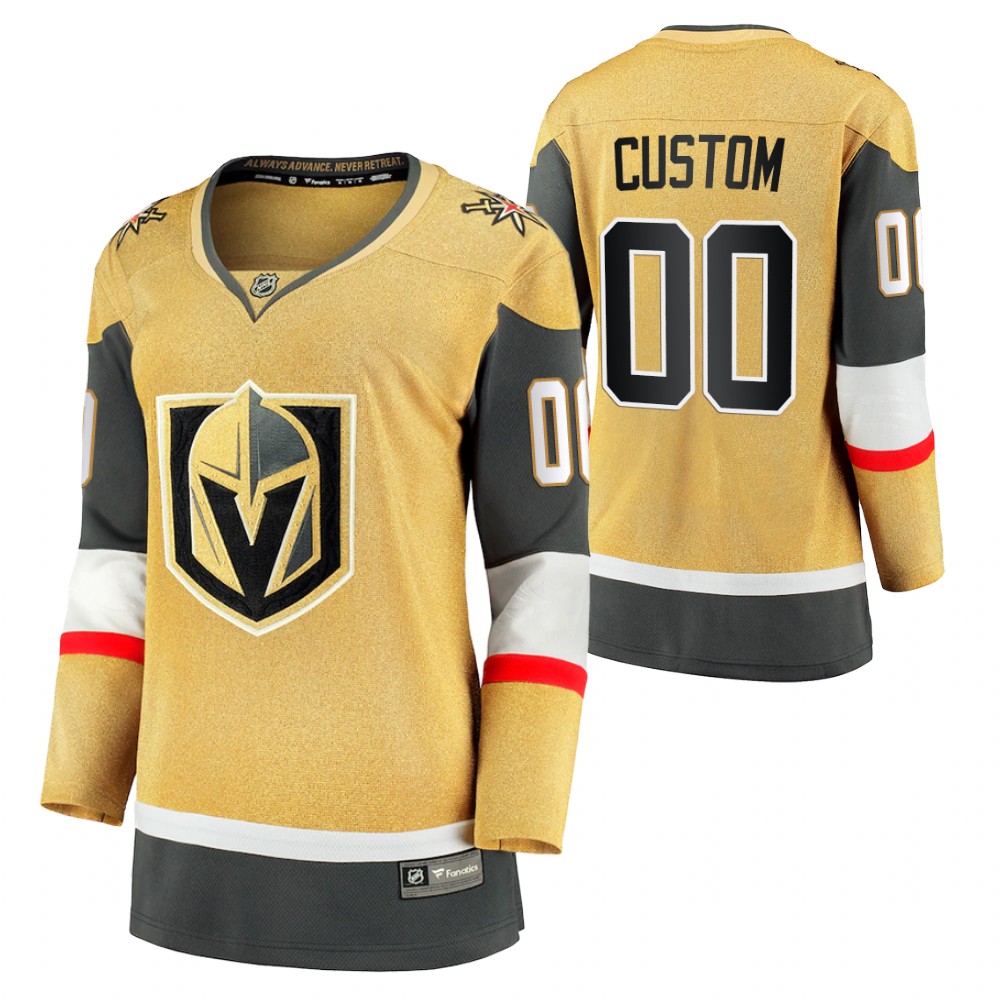 Vegas Golden Knights Custom Women Gold 2020-21 Alternate Jersey
