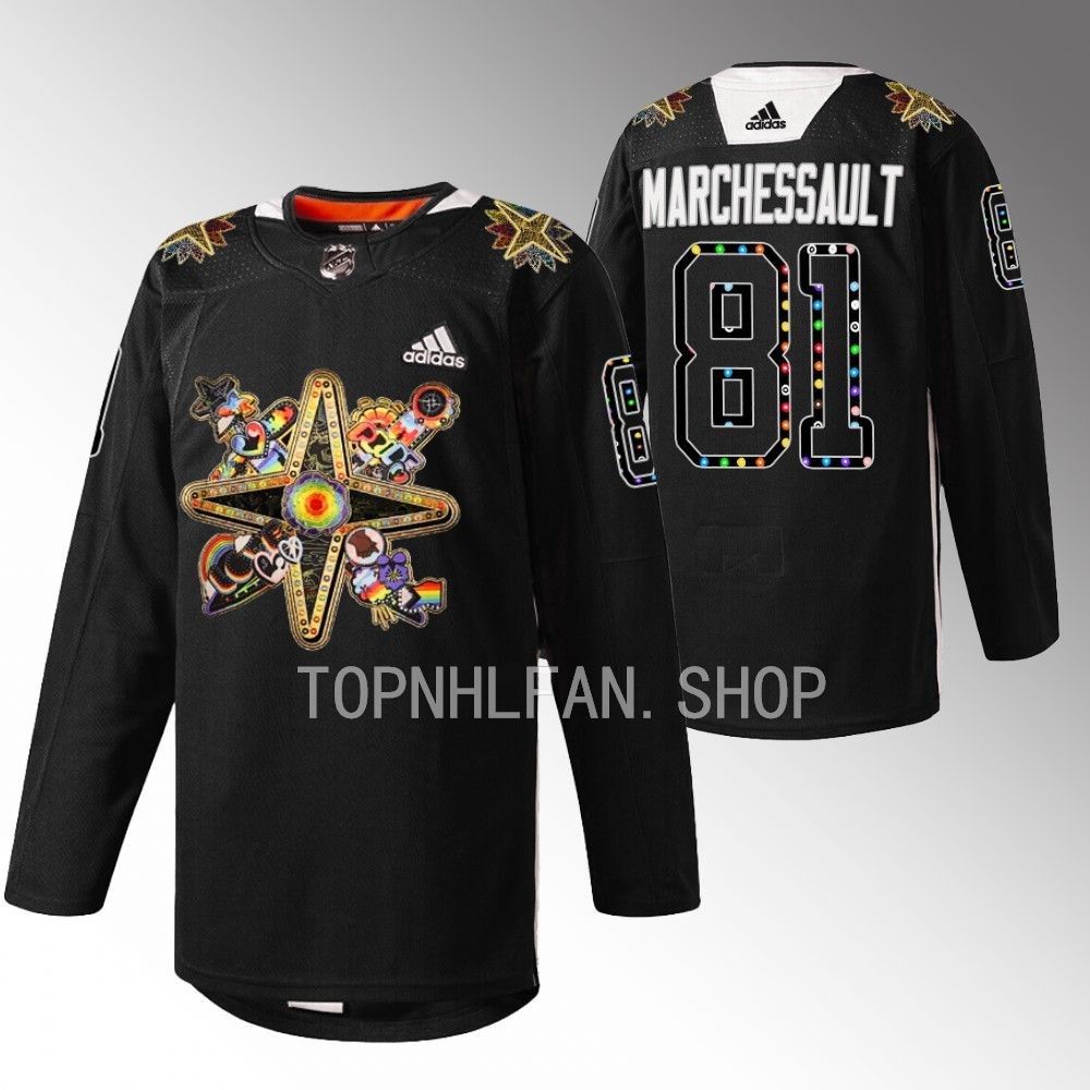 Vegas Golden Knights Jonathan Marchessault 2023 Pride Knight Black Warmups Jersey