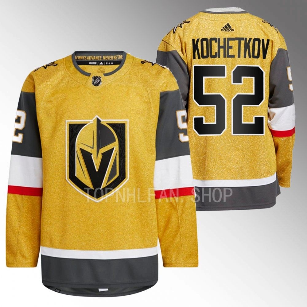 Vegas Golden Knights Pyotr Kochetkov Gold Home Authentic Primegreen Jersey