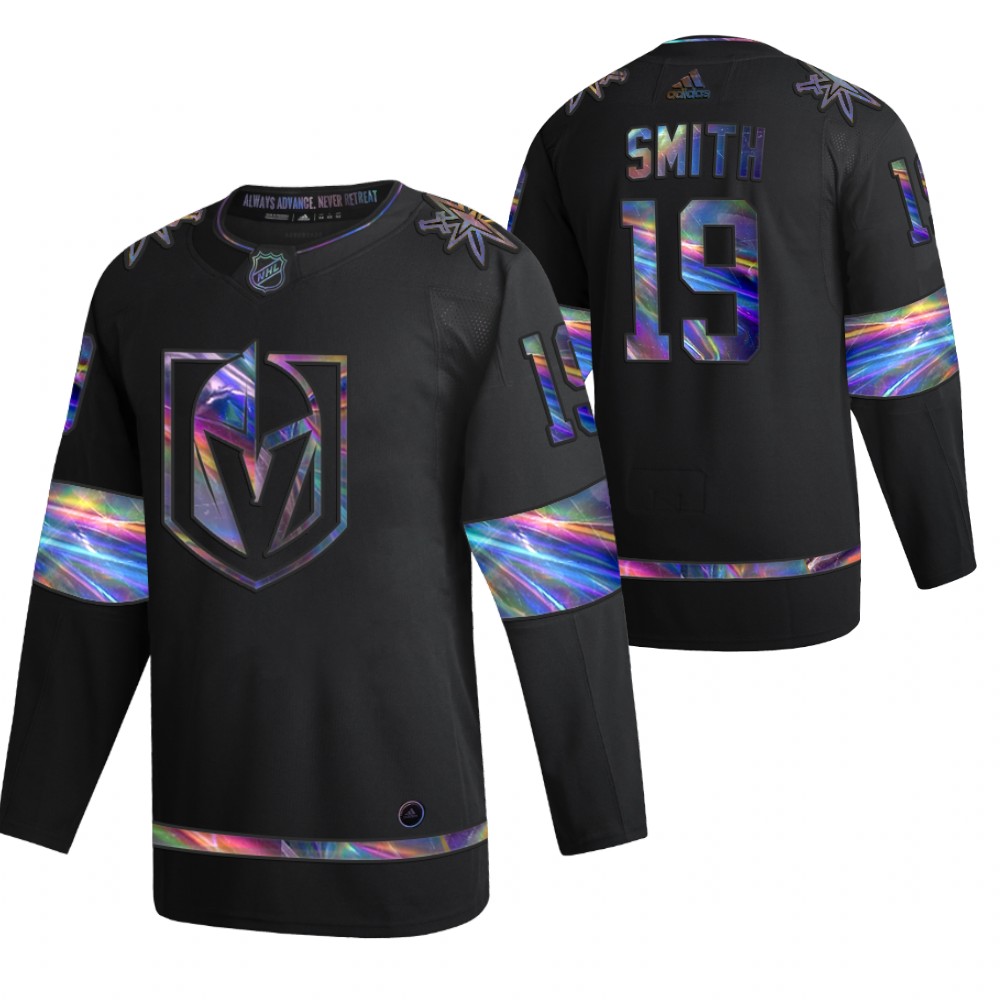 Vegas Golden Knights Reilly Smith Black 2020-21 Iridescent Holographic Collection Authentic Jersey