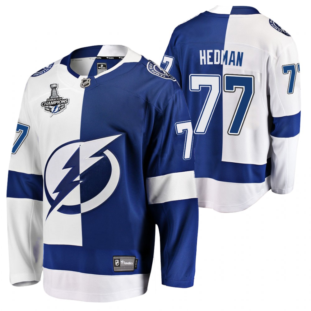 Victor Hedman Lightning 2020 Stanley Cup Champions Black Split Special Edition Jersey
