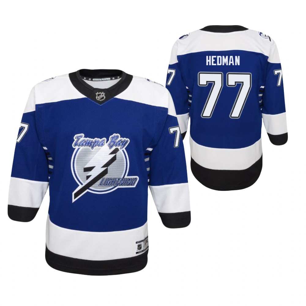 Victor Hedman Tampa Bay Lightning 2021 Reverse Retro Blue Youth Jersey Replica