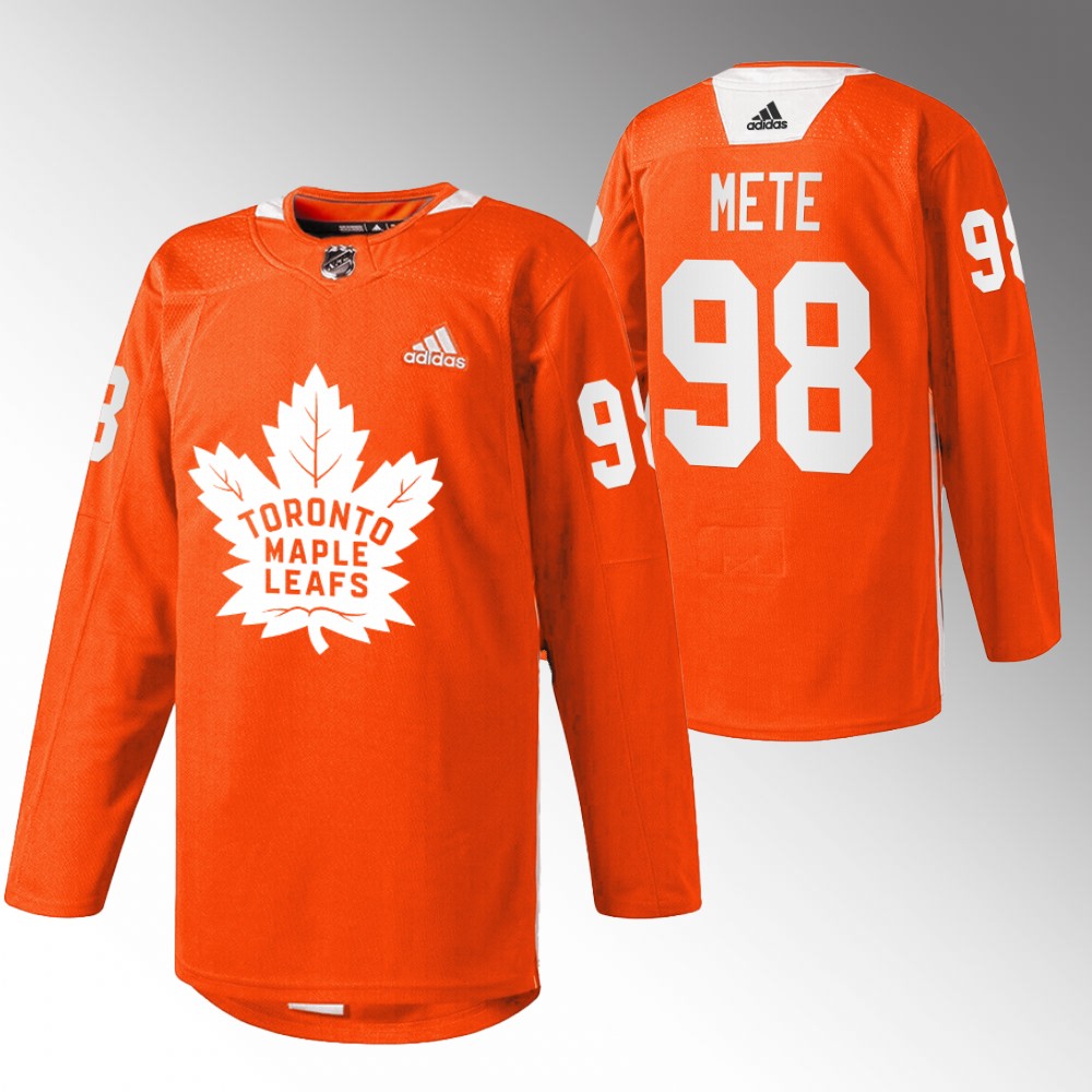 Victor Mete Maple Leafs Every Child Matters Jersey Orange Warmup