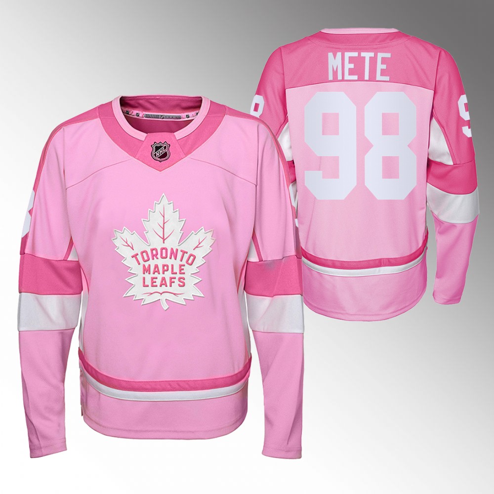 Victor Mete Maple Leafs Hockey Fights Cancer Jersey Pink