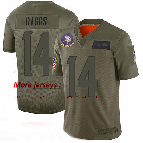 Vikings #14 Stefon Diggs Camo Youth Stitched Football Limited 2019 Salute to Service Jersey
