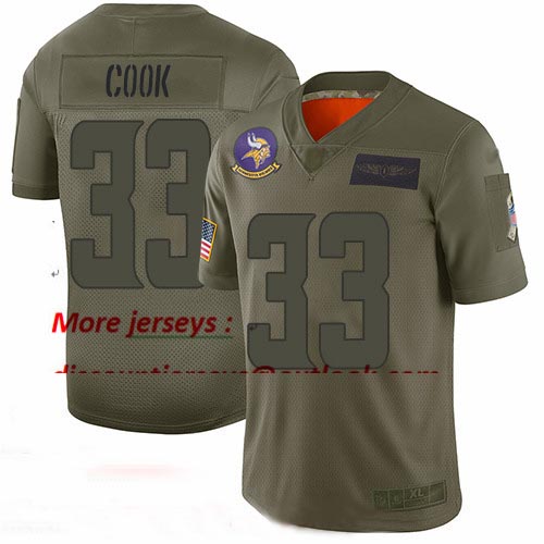 Vikings #33 Dalvin Cook Camo Youth Stitched Football Limited 2019 Salute to Service Jersey