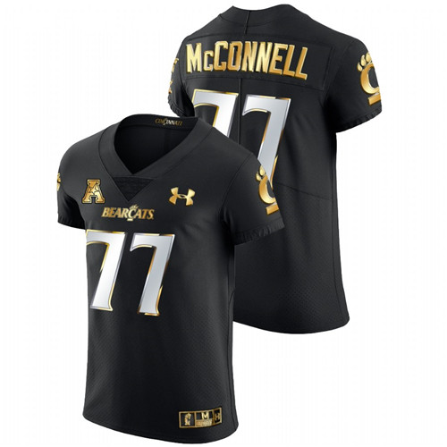 Vincent McConnell Cincinnati Bearcats Black 2021-22 Golden Edition Elite Football Jersey