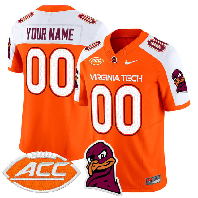Virginia Tech Hokies 2025 Vapor Limited Custom Jersey orange white