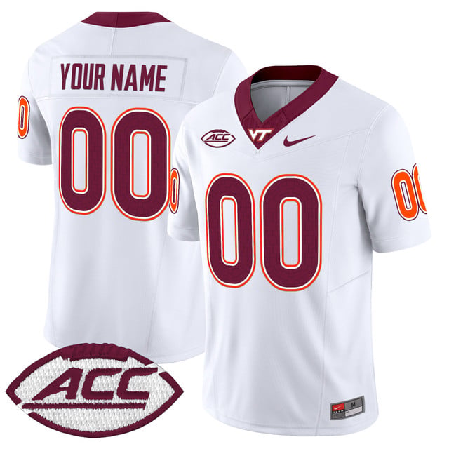 Virginia Tech Hokies 2025 Vapor Limited Custom Jersey white