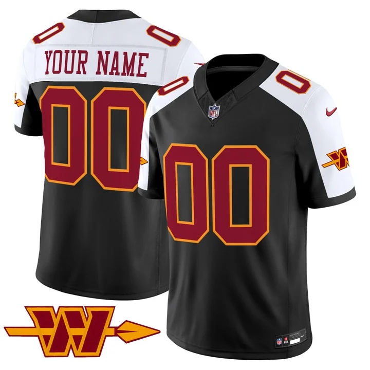 WASHINGTON COMMANDERS THROWBACK VAPOR LIMITED CUSTOM JERSEY BLACK ALTERNATE