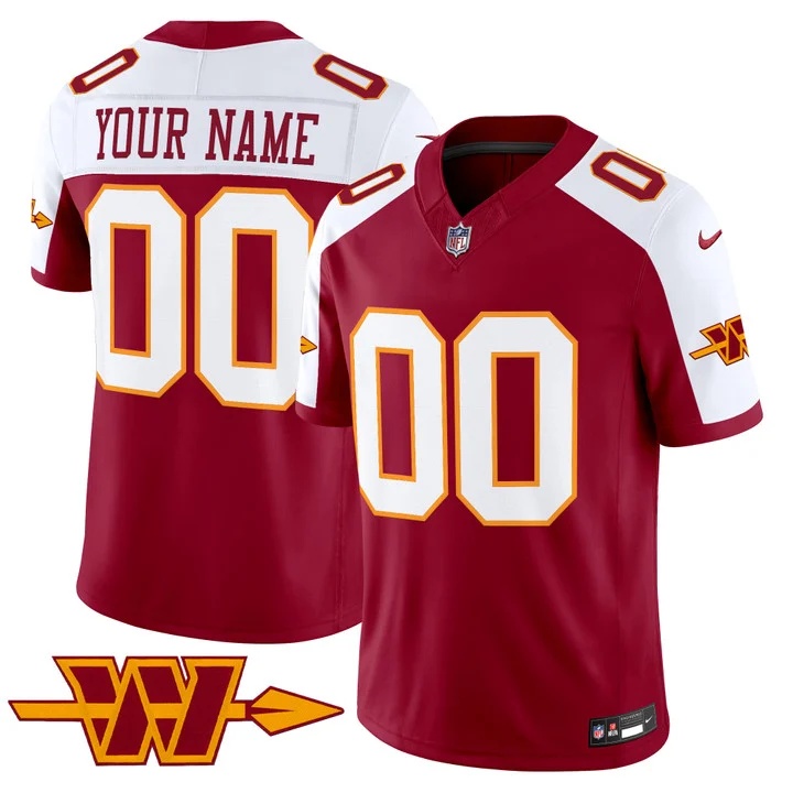 WASHINGTON COMMANDERS THROWBACK VAPOR LIMITED CUSTOM JERSEY BURGUNDY ALTERNATE