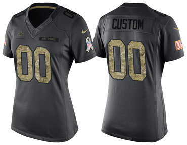 WOMEN'S DALLAS COWBOYS ANTHRACITE CUSTOMIZED CAMO 2016 SALUTE TO SERVICE JERSEY