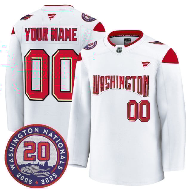 Washington Capitals 20th Anniversary Seasons Patch Premium Custom Jersey