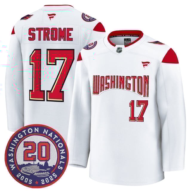 Washington Capitals 20th Anniversary Seasons Patch Premium Jersey #17 Dylan Strome