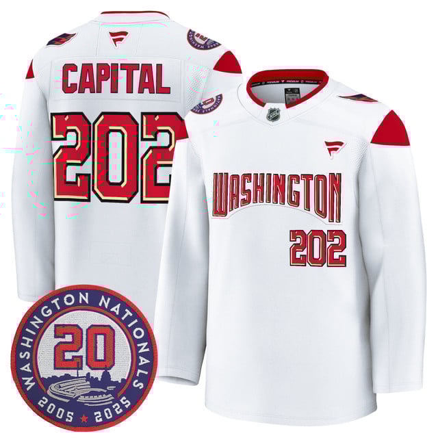 Washington Capitals 20th Anniversary Seasons Patch Premium Jersey #202 Capital