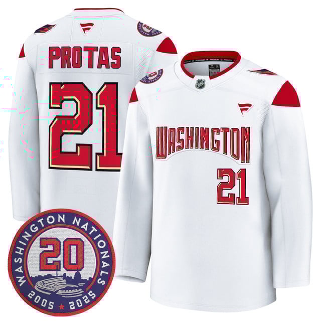 Washington Capitals 20th Anniversary Seasons Patch Premium Jersey #21 Aliaksei Protas
