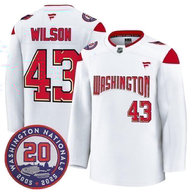 Washington Capitals 20th Anniversary Seasons Patch Premium Jersey #45 Tom Wilson