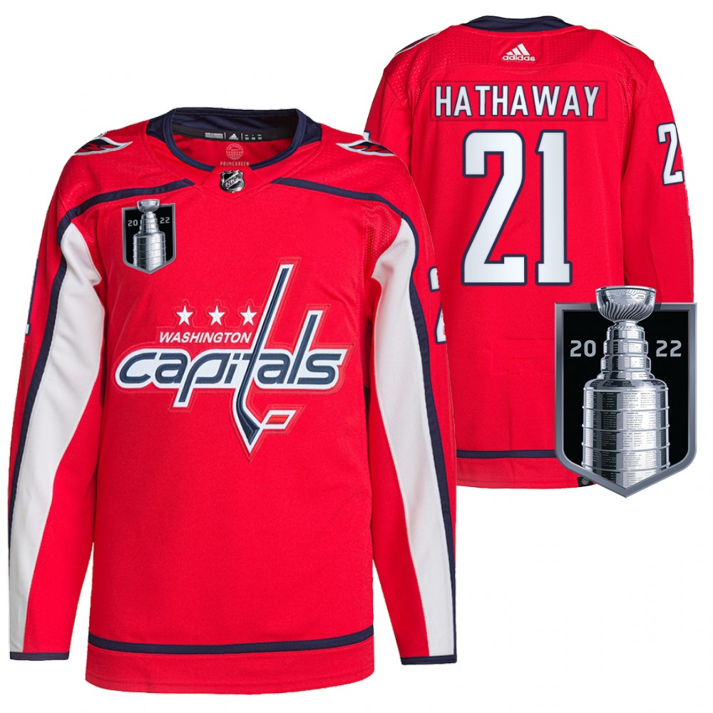 Washington Capitals Garnet Hathaway Red 2022 Stanley Cup Playoffs Authentic Pro Jersey