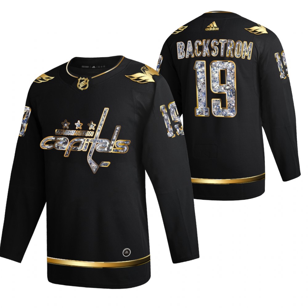 Washington Capitals Nicklas Backstrom Black 2022 Stanley Cup Playoffs Diamond Edition Jersey