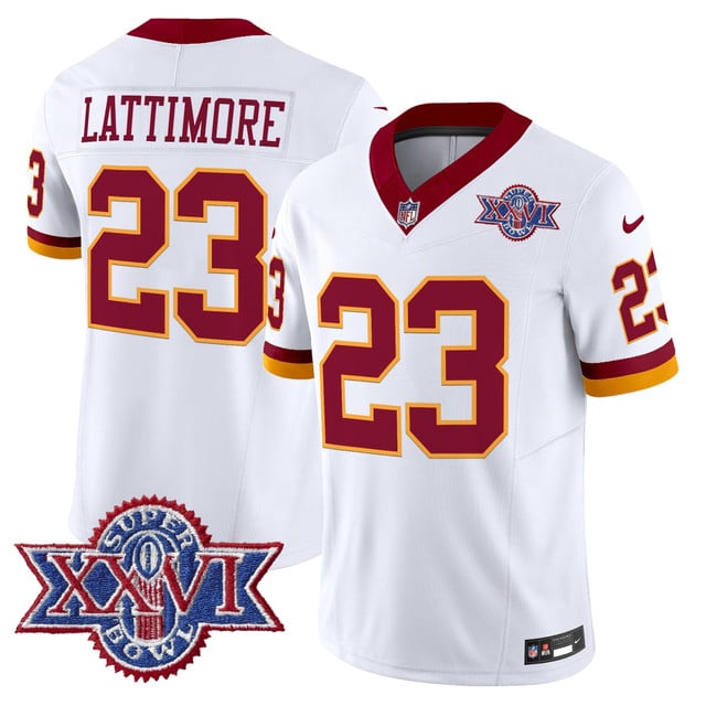 Washington Commanders Throwback 1992 Super Bowl XXVI Patch Vapor Limited Jersey #23 Marshon Lattimore