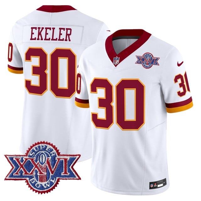 Washington Commanders Throwback 1992 Super Bowl XXVI Patch Vapor Limited Jersey #30 Austin Ekeler