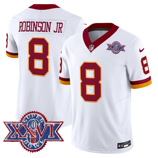 Washington Commanders Throwback 1992 Super Bowl XXVI Patch Vapor Limited Jersey #8 Robinson JR.