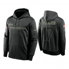 Washington Football Team #17 Terry McLaurin Black 2020 Salute to Service Sideline Performance Pullover Hoodie
