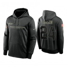 Washington Football Team #24 Antonio Gibson Black 2020 Salute to Service Sideline Performance Pullover Hoodie
