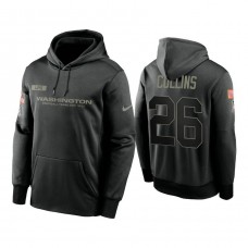 Washington Football Team #26 Landon Collins Black 2020 Salute to Service Sideline Performance Pullover Hoodie