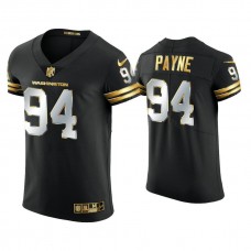 Washington Football Team #94 Da'ron Payne Black Golden Edition Vapor Elite Jersey