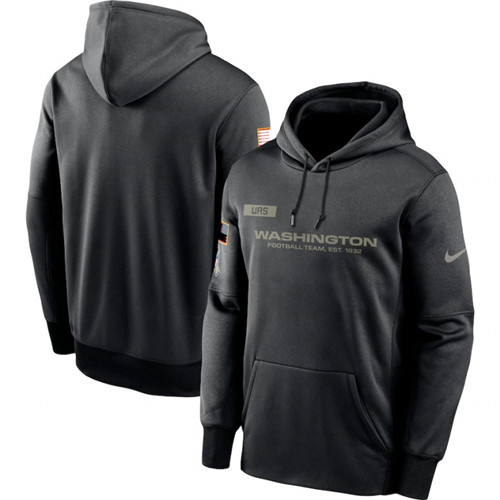 Washington Football Team Nike 2020 Salute to Service Sideline Performance Pullover Hoodie Black