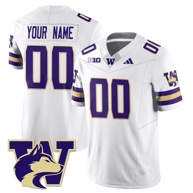 Washington Husky Football 2025 Vapor Limited Custom Jersey WHITE