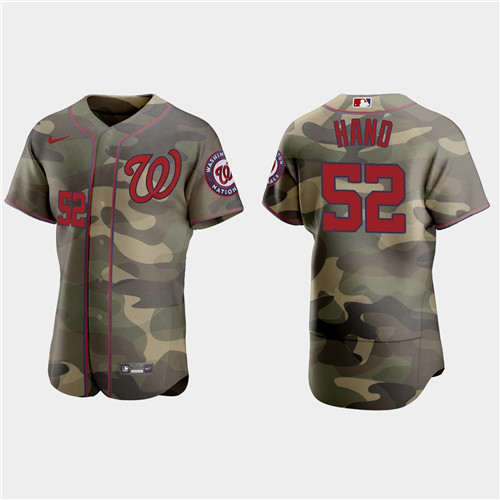 Washington Nationals #52 Brad Hand Men's Nike 2021 Armed Forces Day Authentic MLB Jersey -Camo