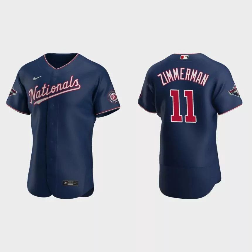 Washington Nationals 2019 World Series Champions Ryan Zimmerman Navy Authentic Alternate Jersey