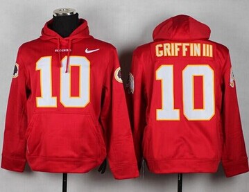 Washington Redskins #10 Robert Griffin III Red Pullover NFL Hoodie