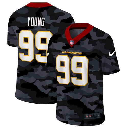Washington Redskins #99 Chase Young Men's Nike 2020 Black CAMO Vapor Untouchable Limited Stitched NFL Jersey