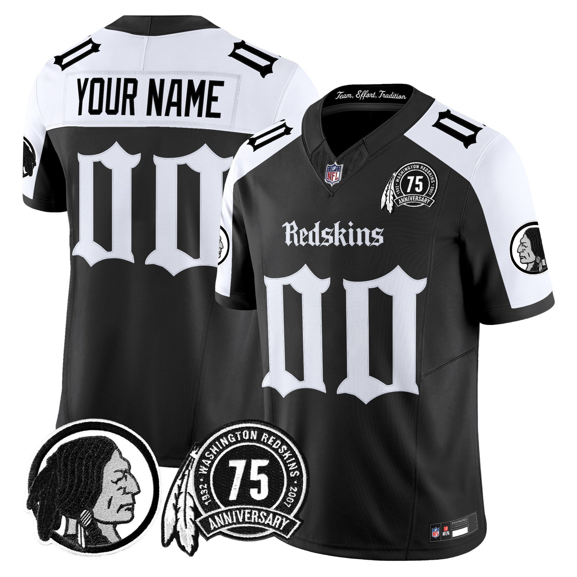 Washington Redskins 'Gothic Capital Edition' Vapor Limited Custom Jersey alternate