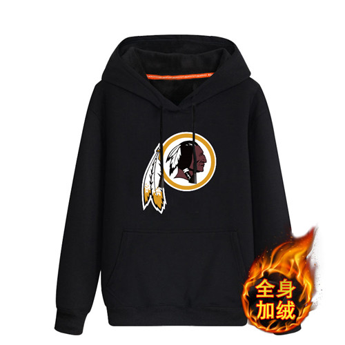 Washington Redskins Black Men's Winter Thicken NFL Pullover Hoodie