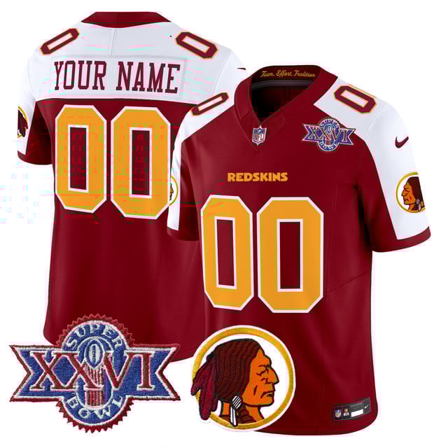 Washington Redskins Throwback 1992 Super Bowl XXVI Patch Vapor Limited Custom Jersey V2 ALT