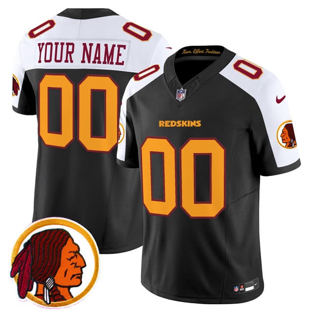 Washington Redskins Throwback Vapor Limited Custom Jersey V2 black