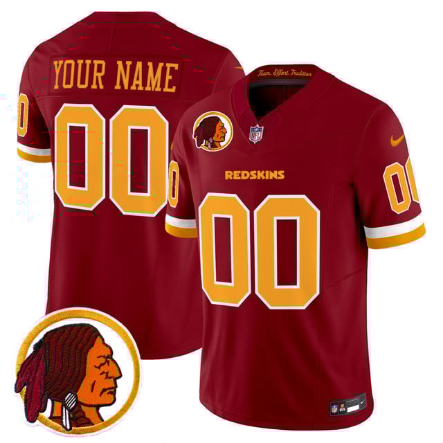 Washington Redskins Throwback Vapor Limited Custom Jersey V2 red