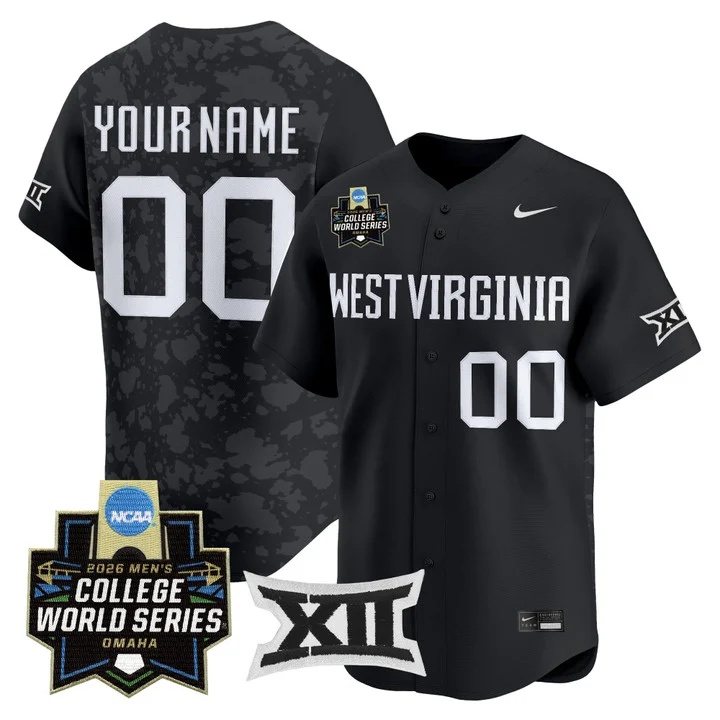 West Virginia Mountaineers 2026 World Series Patch Vapor Premier Limited Custom Jersey BLACK