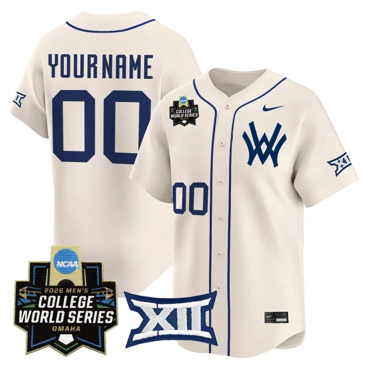 West Virginia Mountaineers 2026 World Series Patch Vapor Premier Limited Custom Jersey CREAM